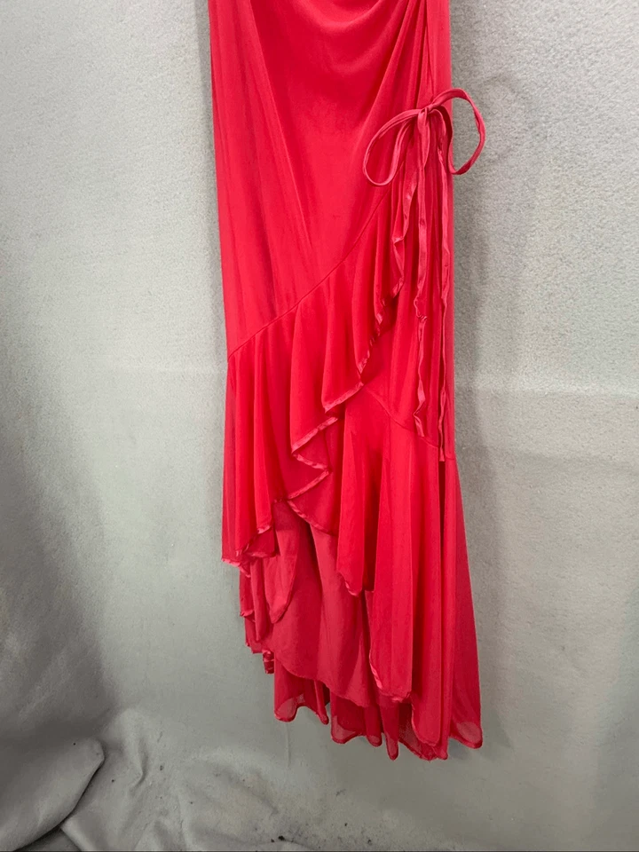 Vintage Jodi Kristopher Womens Hot Pink Strapless Ruffle Hem Formal Dress Large - Image 3 of 4