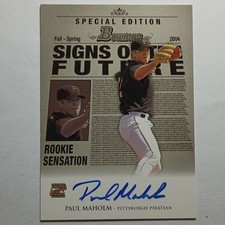 2004 Bowman Paul Maholm Autographed Rookie Card SOF-PM Pirates. rookie card picture