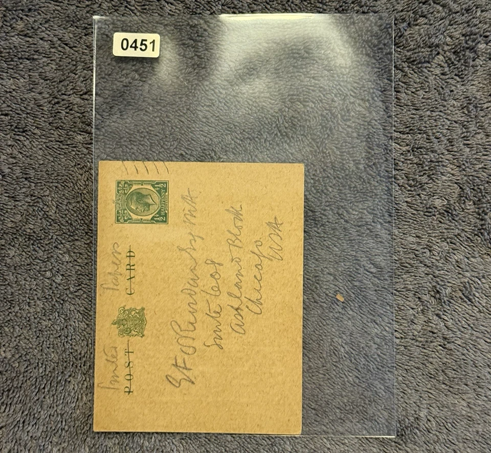 1917 Irish Texts Society London Postcard to USA King George V ½d Green Imprint - Image 3 of 3