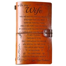 Wife Birthday Gift Ideas Leather Journal for Christmas, Gifts for Wife 140 