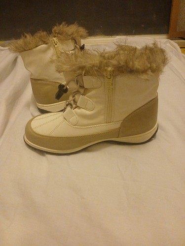 Botas de nieve resistentes al agua Totes Annie para mujer, blanco-bronceado, talla 7M - Imagen 3 de 11