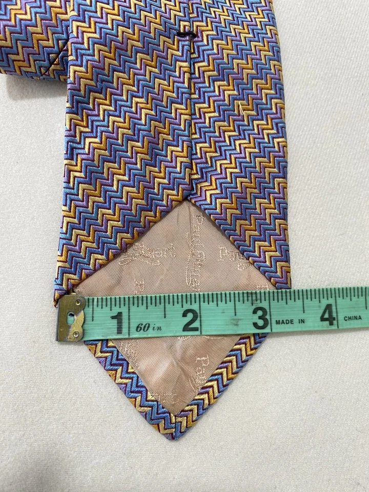 PAUL STUART. Blue Silk Men’s Tie. Striped Pattern. Hand M In USA. Ex Con Foto 3 de 4