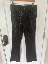 Vintage Z Cavaricci Women s Sparkle Shimmer Stretch Pants Black