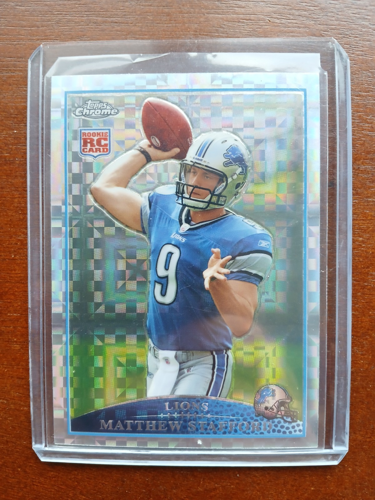 2009 Topps Chrome Matthew Stafford X-Fractor Checkerboard Rookie Card #TC210
