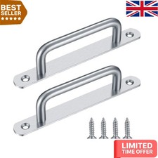 Corrosion Resistant Silver Push Pull Door Handles - 2 Pack for Versatile Use