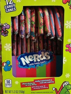 Nerds Mixed Tangy Fruit Flavors Candy Canes Candycane 12 Pack Candy (4) 48canes
