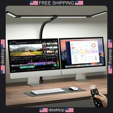 LED Desk Lamp 42-inch with Clamp, 1800 Lumens, Adjustable Panels, Remote