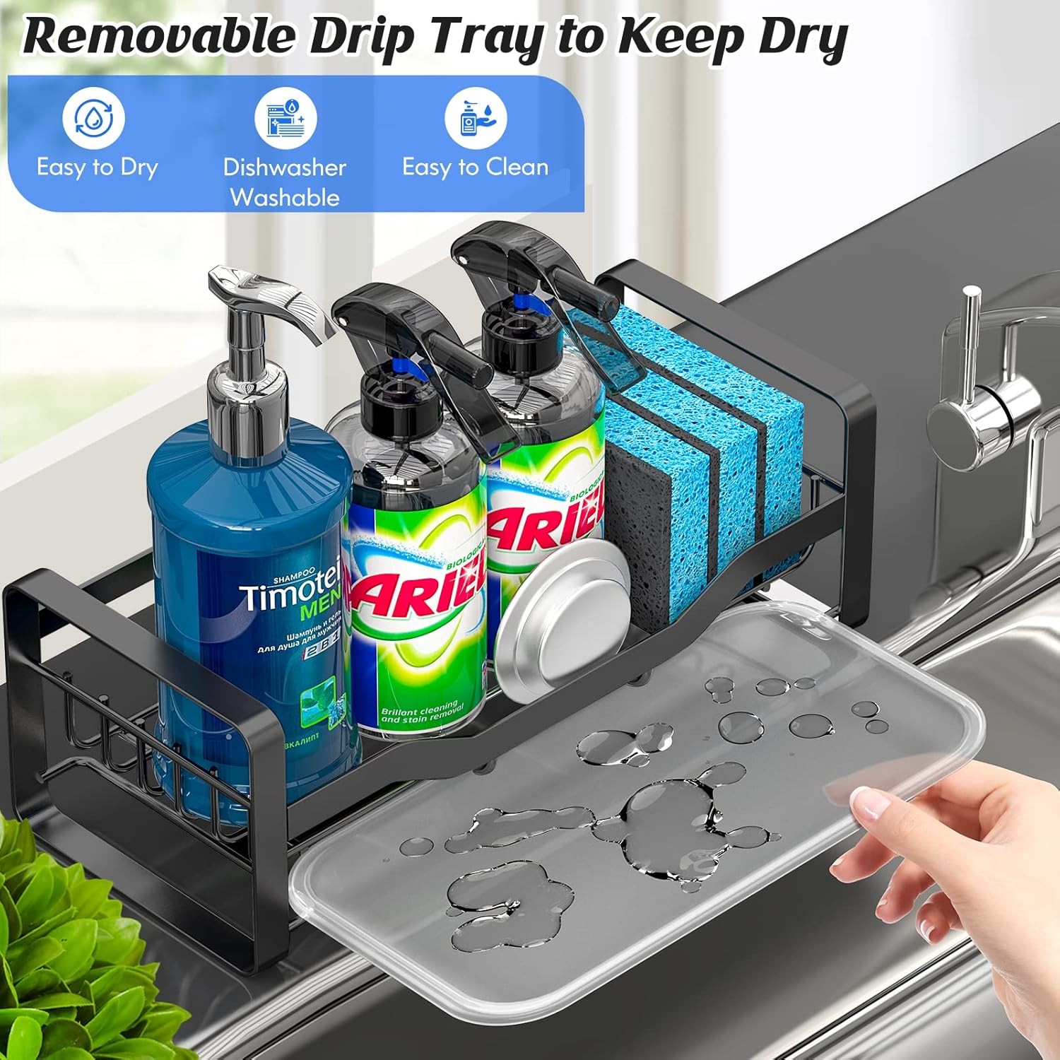 Sink Caddy Sponge Holder,Sponge Holder for Kitchen Sink