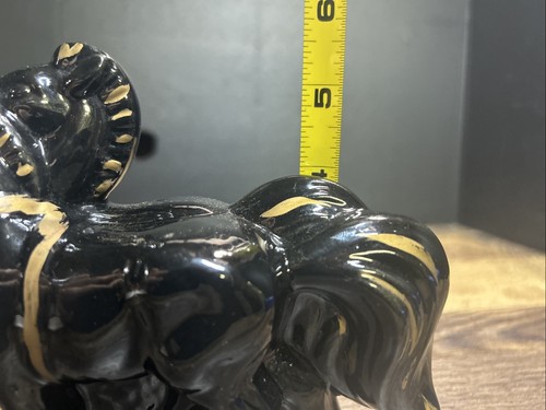 Vintage MCM black Gold Gloss horse pair carriage horses ceramic figurine - Picture 17 of 20