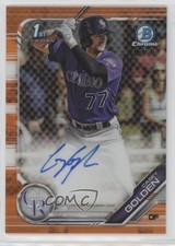 2019 Bowman Chrome Prospect Orange Refractor 14/25 Casey Golden Auto 13iq