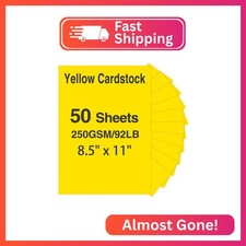 Yellow Paper, KTFNOMES 50 Sheets 8.5 x 11 Yellow Cardstock, 250gsm/92lb Card Sto