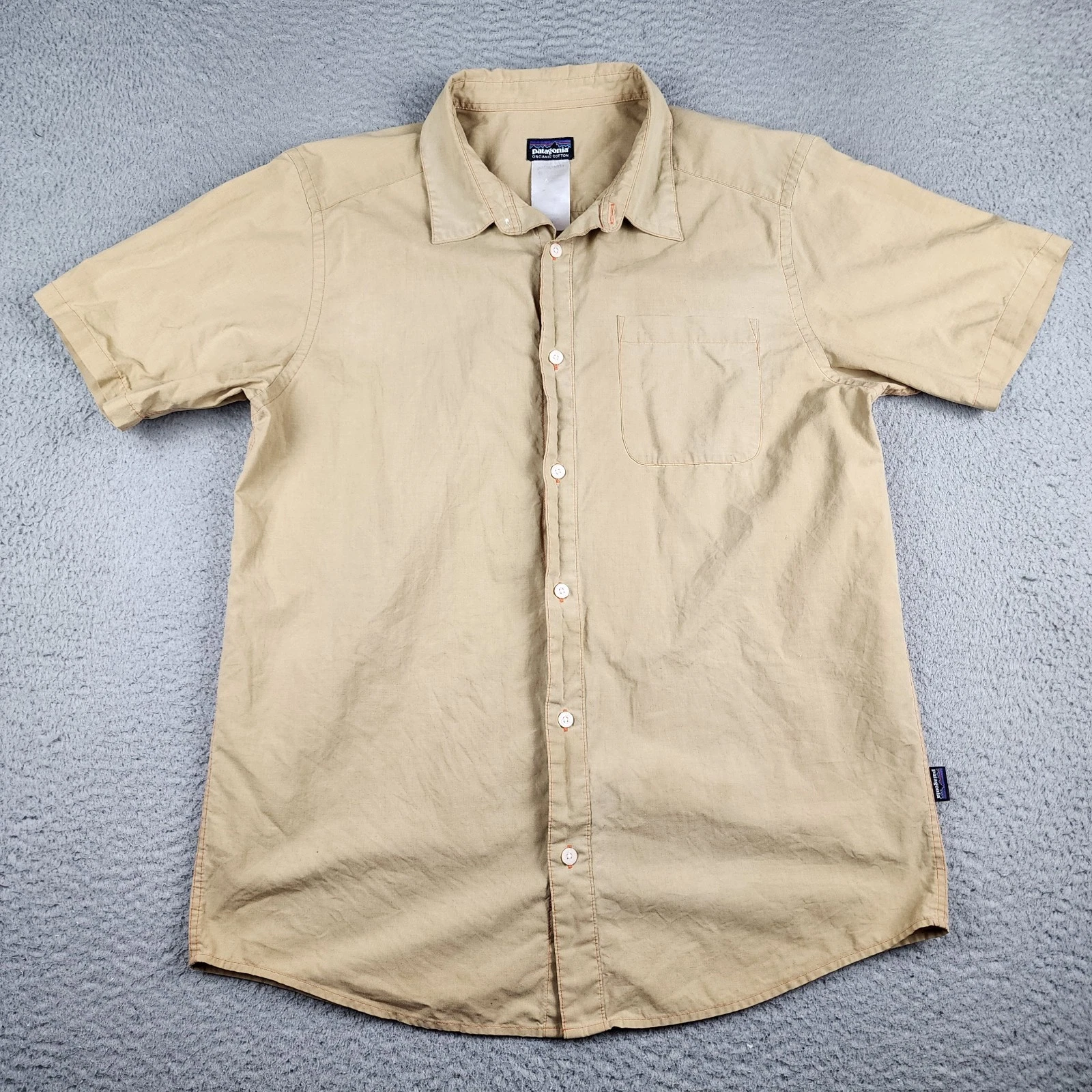 Patagonia Shirt Mens Large Brown Short Sleeve Button Up Hiking Trail Camping