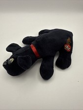 1986 Black Pound Puppy by Tonka with Red Collar 7 1/2" Vintage Toy