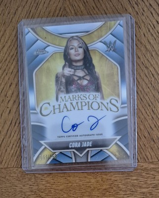 2025 Topps WWE Chrome Cora Jade Marks of Champions Auto Blue Refractor /150