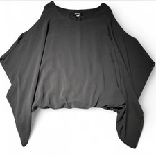 Karen Kane Black flowy Pancho Type Dress Top with open shoulder holes, XL