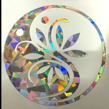 Pegatina Holográfica Yin Yang Lotus - Calcomanía Vinilo Iridiscente - Decoración Espiritual Zen