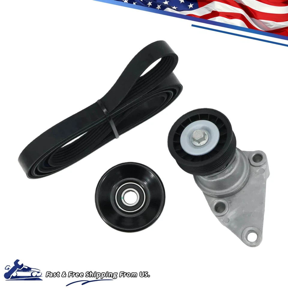 Kit de poleas tensoras de correa de transmisión para Chevy Silverado Suburban GMC Sierra Yukon Foto 3 de 4