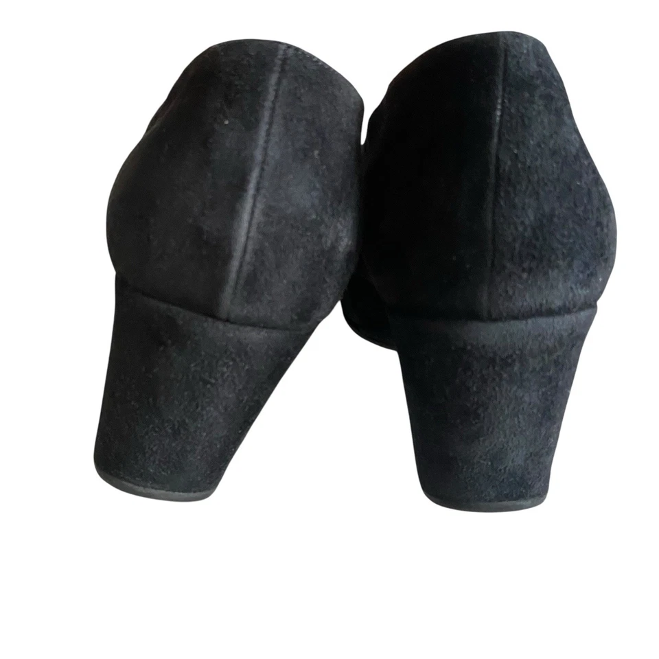 Zapatos de cuña Thierry Rabotin Mary Jane 9.5 EU 39.5 negros gamuza elegantes retro Foto 4 de 4