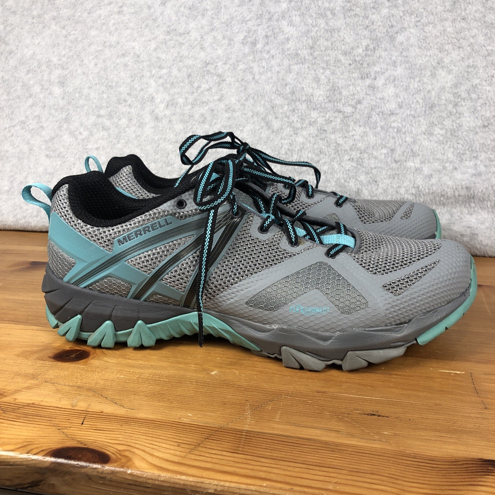 Scarpe Merrell Monument da donna taglia 11 grigio verde acqua stringate trail running escursionismo