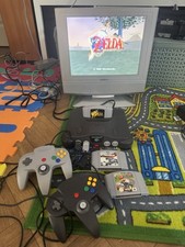 Nintendo 64 N64 Console PAL 2 Controller 3 Games, Mario Kart, Zelda F1
