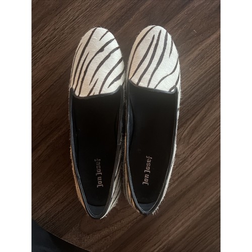 Jon Josef calf hair flat loafer Brown Cream Tiger Animal Print Size 8.5 - Picture 8 of 10