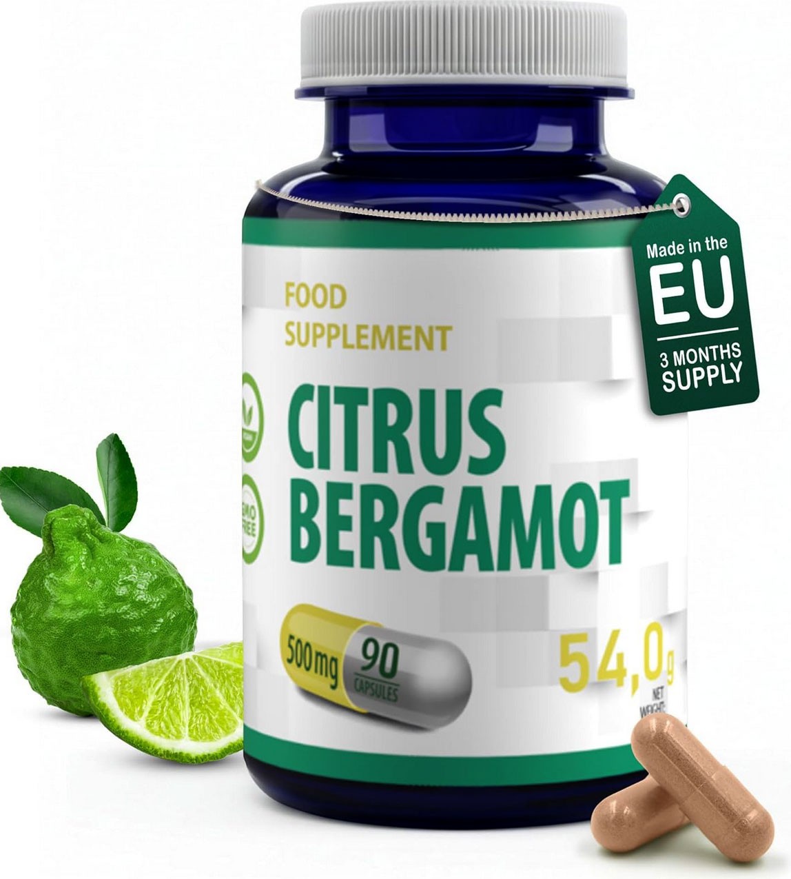 Citrus Bergamot 90 Capsules 500mg Premium Quality Bergamot Supplement