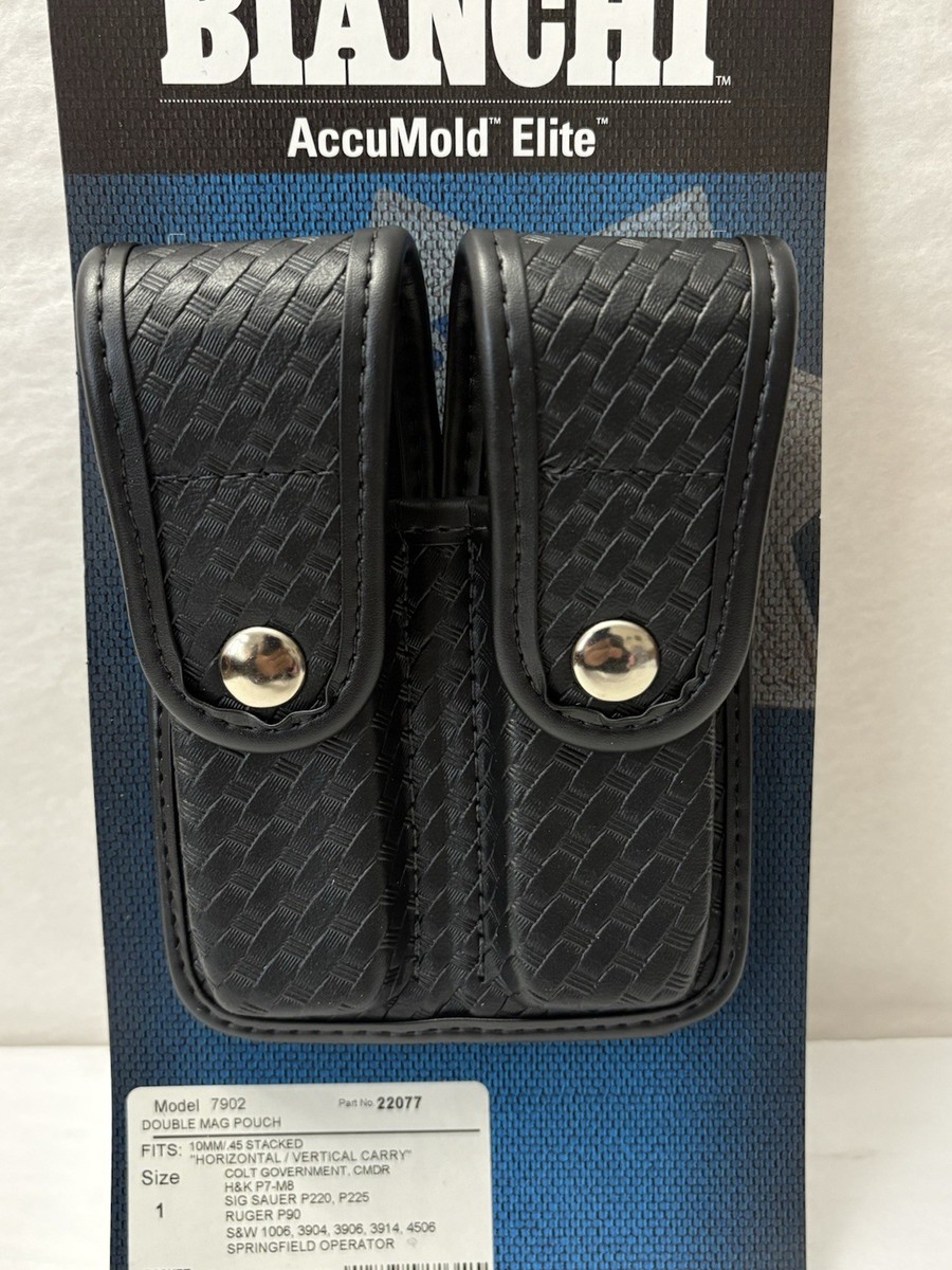 Bianchi 22077 AccuMold Elite 7902 Double Mag Pouch BW Chrome Colt