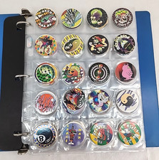 Lot Of 327 Vintage POGS Milk Caps 1990s in Binder No Slammers