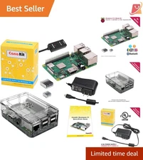 Raspberry Pi 3 B+ Kit with Clear Case 1GB RAM 2.5A Power Supply and Heat Sinks