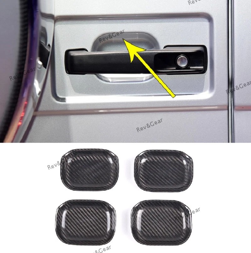 Carbon Fiber Door Handles Bowl Cover Trim For Mercedes Benz G Class W463 04-18
