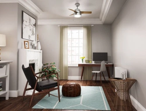 Hunter Fans - Aker 36 Inch Ceiling Fan with LED Light Kit and Pull Chain-Brushed - Picture 2 of 4