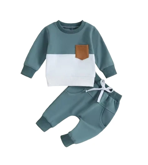 Baby Boy Blue Green Clothes Winter Outfits Long Sleeve Contrast Color Pullover
Opens in a new window