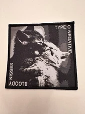 TYPE O NEGATIVE, BLOODY KISSES, VER. 2, BLACK BORDER, 4X4 INCHES, WOVEN PATCH