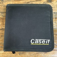 Caseit BMI Black Storage Zipper Binder Canvas 24 CD DVD Holder Vintage Wallet