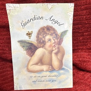 Authentic Treasures and Trinkets Guardian Angel Brooch Pin, Gold Plated Metal, No Stone