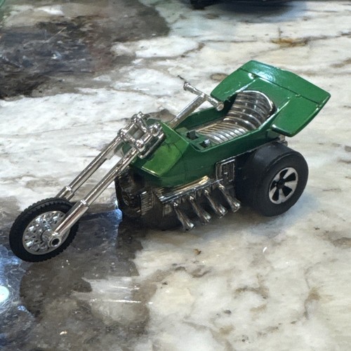 Vintage Hot Wheels Redline Era 1971 Chopcycles GREEN Speed Steed - Missing Wheel
