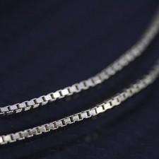 24  1mm, vintage Italian sterling silver 925 box chain necklace