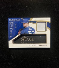 2019 Immaculate Jacob Nix Clutch Rookies Patch Auto /25. Padres