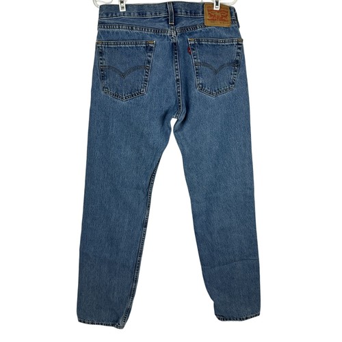 Levis 505 Mens Straight Leg Jeans W32 L34 Denim Blue - Picture 2 of 6