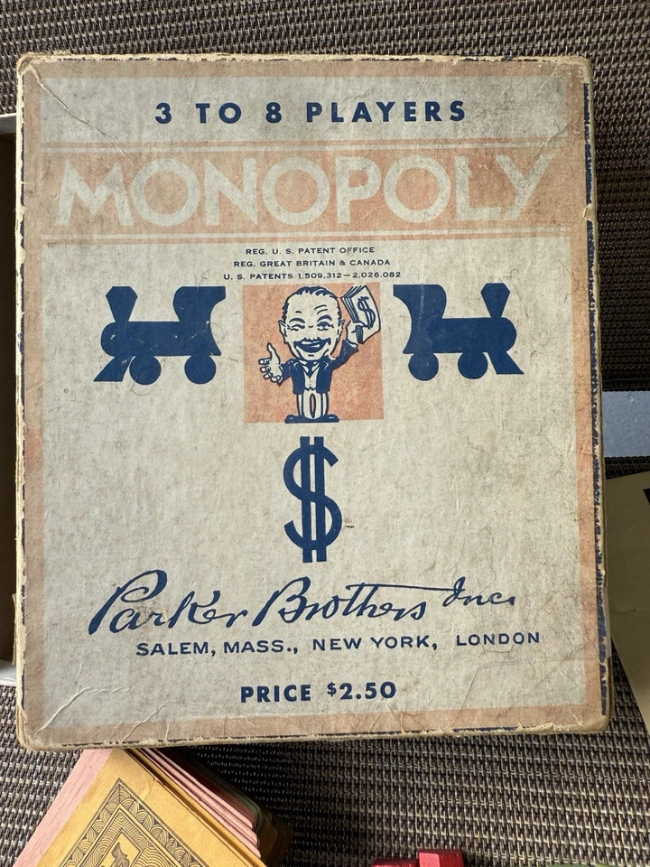 Vintage Monopoly Game Antique 1935 Parker Brothers Wooden Pieces NO BOARD - Image 2 of 4