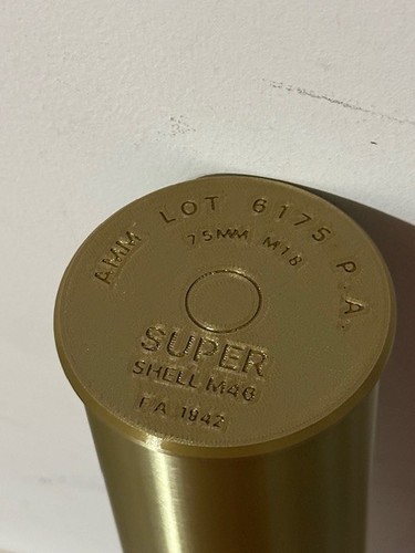 M48 Sherman Shell M48 Sherman Tank 75mm Super 3D Printed Display Replica Model Shell USA ...