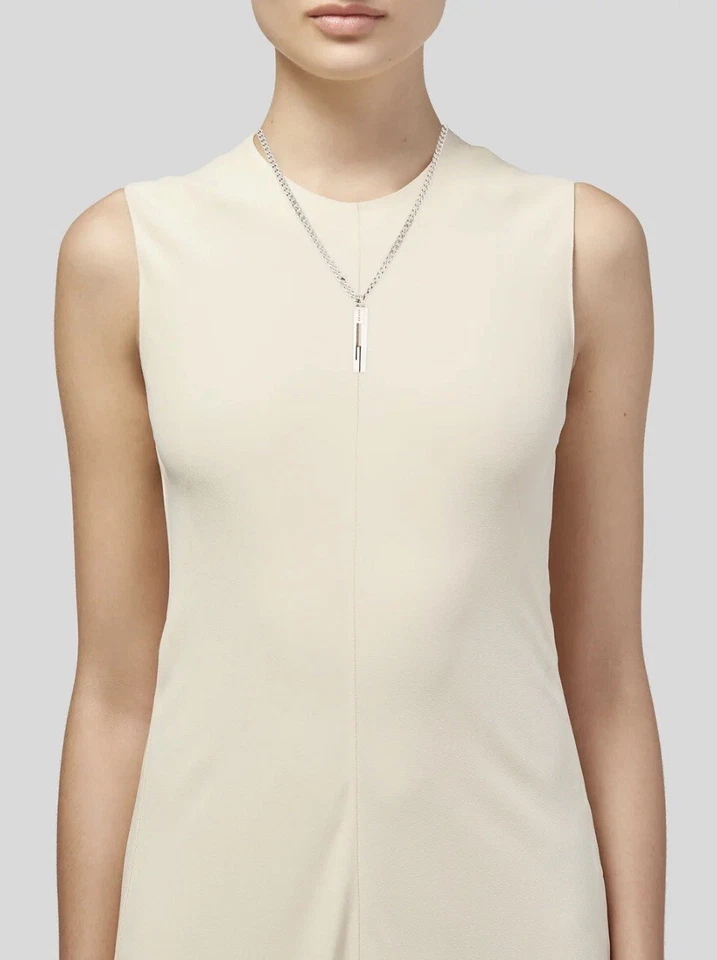 "Collar de cadena colgante de plata de ley 925 Gucci G Bar Ag 20""" Foto 4 de 4