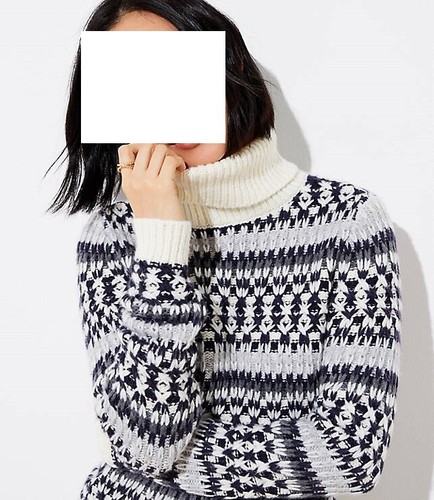 Ann Taylor LOFT ~ STITCHED STRIPE TURTLENECK SWEATER ~ Large ~ NWT - Picture 5 of 5
