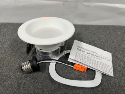 NORA Lighting ONYX White Recessed Trim, Retro Style 4'' LED (LOT OF 6)