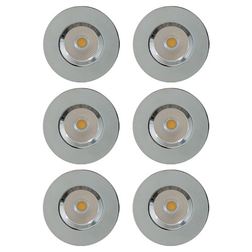 6x LED Einbaustrahler Feuerschutz Chrom IP65 4,7W 320lm außen warmweiß >UVP 191€