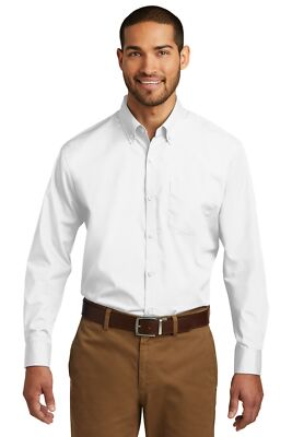 Port Authority TW100 Mens Big & Tall Long Sleeve Carefree Poplin Dress Shirt