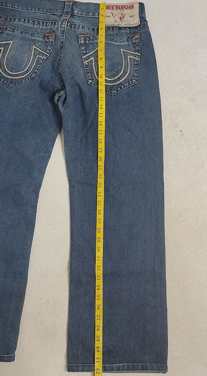 TRUE RELIGION Bobby Super T Blue Jeans Men's 36x34 Straight TRUE RELIGION Bobby Super T Blue Jeans Men's 36x34 Straight