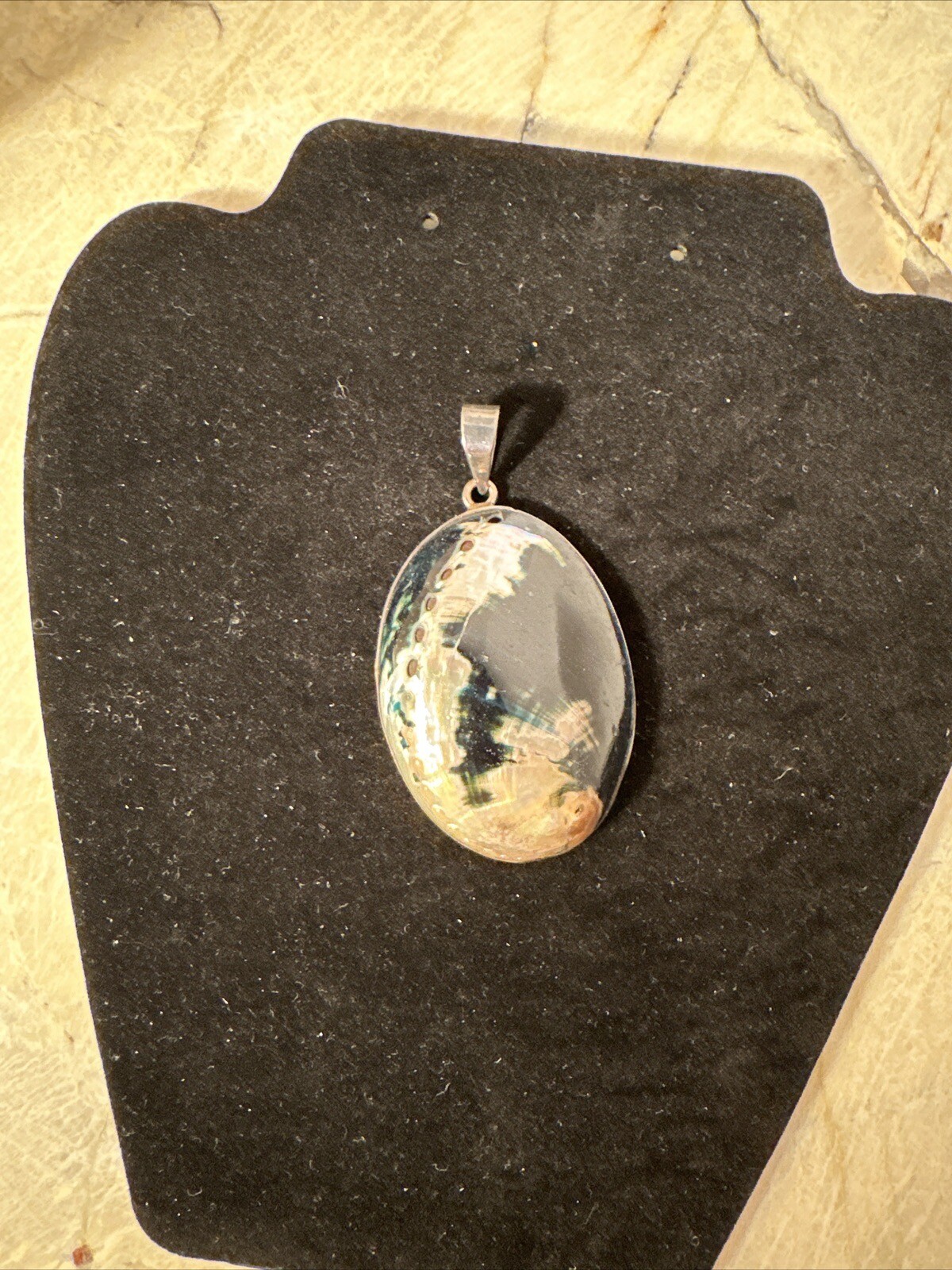 Large Vintage Natural Abalone Shell and Silver Pe… - image 3