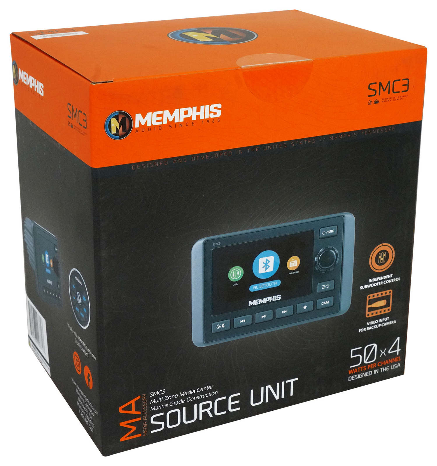 Многозонный морской Bluetooth-приемник Memphis SMC3 черные светодиодные динамики для вейкбординга