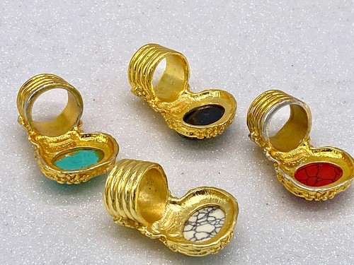Vintage artisan big signed ring - Afbeelding 3 van 7